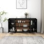 Aparador de madera contrachapada negro 135x41x75 cm de vidaXL, Aparadores - Ref: Foro24-809594, Precio: 173,94 €, Descuento: %