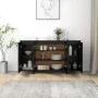 Schwarzes Sperrholz-Sideboard 135x41x75 cm von vidaXL, Sideboards - Ref: Foro24-809594, Preis: 162,99 €, Rabatt: %