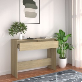 Mesa consola madera de ingeniería roble Sonoma 100x35x76,5 cm