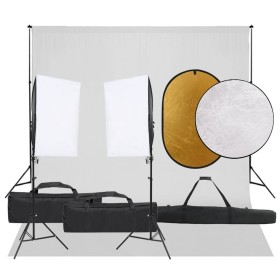 Kit de estudio fotográfico con set de luces, fondo y reflector by , Flashes and studio lighting - Ref: Foro24-3094757, Price:...