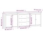 Aparador de madera maciza de pino blanco 210x35x80 cm von , Sideboards - Ref: Foro24-3114070, Preis: 317,54 €, Rabatt: %