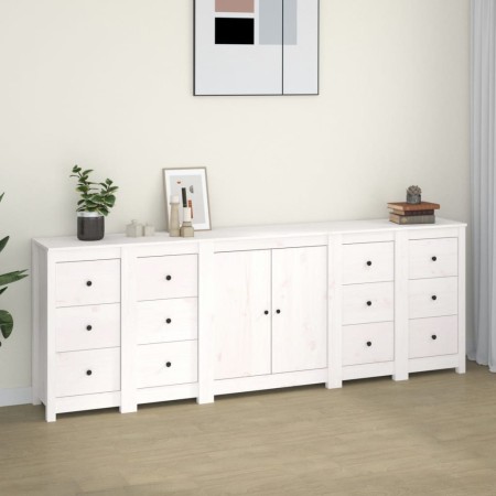 Aparador de madera maciza de pino blanco 230 x 35 x 80 cm by , Sideboards - Ref: Foro24-3114085, Price: 394,30 €, Discount: %