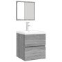 Armario de lavabo con lavamanos y espejo gris sonoma von , Badezimmerwaschtische - Ref: Foro24-3114177, Preis: 133,00 €, Raba...