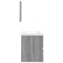 Armario de lavabo con lavamanos y espejo gris sonoma von , Badezimmerwaschtische - Ref: Foro24-3114177, Preis: 133,00 €, Raba...