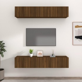 Muebles TV 4 uds madera contrachapada marrón roble 80x30x30 cm von , TV-Möbel - Ref: Foro24-3114189, Preis: 180,41 €, Rabatt: %