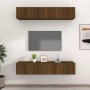Muebles TV 4 uds madera contrachapada marrón roble 80x30x30 cm de , Muebles TV - Ref: Foro24-3114189, Precio: 180,21 €