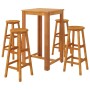 Juego muebles de bar para jardín 5 pzas madera de acacia maciza by , Garden sets - Ref: Foro24-3116016, Price: 323,74 €, Disc...