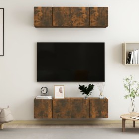 Muebles TV pared 4 uds madera ingeniería roble humo 60x30x30cm von , TV-Möbel - Ref: Foro24-3120203, Preis: 128,36 €, Rabatt:...
