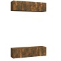 Muebles TV pared 4 uds madera ingeniería roble humo 60x30x30cm by , TV Furniture - Ref: Foro24-3120203, Price: 128,36 €, Disc...