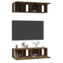 Muebles TV pared 4 uds madera ingeniería roble humo 60x30x30cm by , TV Furniture - Ref: Foro24-3120203, Price: 128,36 €, Disc...