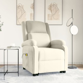 Sillón de masaje elevable terciopelo color crema
