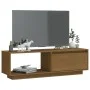 TV-Schrank aus massivem Kiefernholz in Honigbraun, 110 x 30 x 33,5 cm von vidaXL, TV-Möbel - Ref: Foro24-809891, Preis: 56,41...