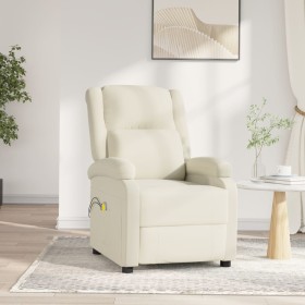 Sillón de masaje eléctrico terciopelo color crema