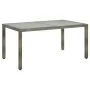Mesa de jardín vidrio templado ratán sintético gris 150x90x75cm de vidaXL, Mesas de jardín - Ref: Foro24-316707, Precio: 138,...