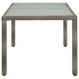 Gartentisch aus gehärtetem Glas, graues synthetisches Rattan, 150 x 90 x 75 cm von vidaXL, Gartentische - Ref: Foro24-316707,...