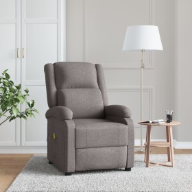 Sillón orejero de masaje de tela gris taupé