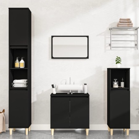 Juego de muebles de baño 3 pzas madera contrachapada negro by , Bathroom furniture - Ref: Foro24-3185582, Price: 182,71 €, Di...