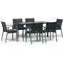 Juego comedor jardín 7 piezas y cojines ratán sintético y acero by , Garden sets - Ref: Foro24-3186976, Price: 585,92 €, Disc...