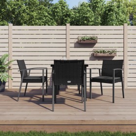 Juego comedor jardín 5 piezas y cojines ratán sintético y acero de , Conjuntos de jardín - Ref: Foro24-3186988, Precio: 328,55 €