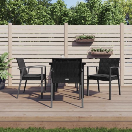 Juego comedor jardín 5 piezas y cojines ratán sintético y acero von , Gartensets - Ref: Foro24-3186988, Preis: 378,83 €, Raba...