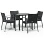 Juego comedor jardín 5 piezas y cojines ratán sintético y acero von , Gartensets - Ref: Foro24-3186988, Preis: 378,83 €, Raba...