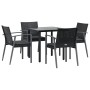 Juego comedor jardín 5 piezas y cojines ratán sintético y acero von , Gartensets - Ref: Foro24-3186988, Preis: 378,83 €, Raba...