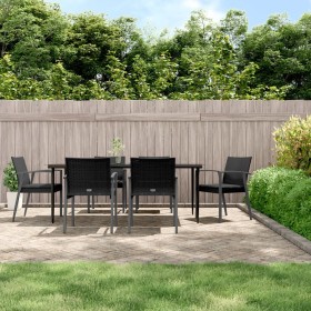Juego comedor jardín 7 piezas y cojines ratán sintético y acero de , Conjuntos de jardín - Ref: Foro24-3186983, Precio: 660,1...