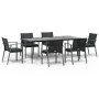 Juego comedor jardín 7 piezas y cojines ratán sintético y acero by , Garden sets - Ref: Foro24-3186983, Price: 660,13 €, Disc...