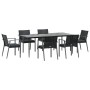 Juego comedor jardín 7 piezas y cojines ratán sintético y acero by , Garden sets - Ref: Foro24-3186983, Price: 660,13 €, Disc...