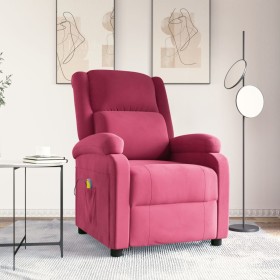 Sillón de masaje de terciopelo rojo tinto