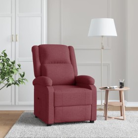 Sillón reclinable de tela rojo tinto