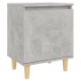 Mesita de noche patas madera maciza gris hormigón 40x30x50 cm by , Nightstands - Ref: Foro24-805823, Price: 34,06 €, Discount: %