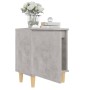 Mesita de noche patas madera maciza gris hormigón 40x30x50 cm by , Nightstands - Ref: Foro24-805823, Price: 34,06 €, Discount: %