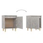 Mesita de noche patas madera maciza gris hormigón 40x30x50 cm by , Nightstands - Ref: Foro24-805823, Price: 34,06 €, Discount: %