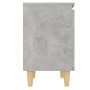 Mesita de noche patas madera maciza gris hormigón 40x30x50 cm by , Nightstands - Ref: Foro24-805823, Price: 34,06 €, Discount: %