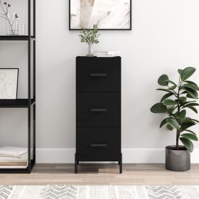 Aparador de madera contrachapada negro 34,5x34x90