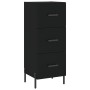 Aparador de madera contrachapada negro 34,5x34x90 cm de , Aparadores - Ref: Foro24-828613, Precio: 94,67 €