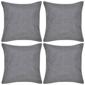 4 fundas color antracita para cojines de imitación de lino, 40 x 40 cm de , Cojines - Ref: Foro24-130946, Precio: 24,04 €, De...