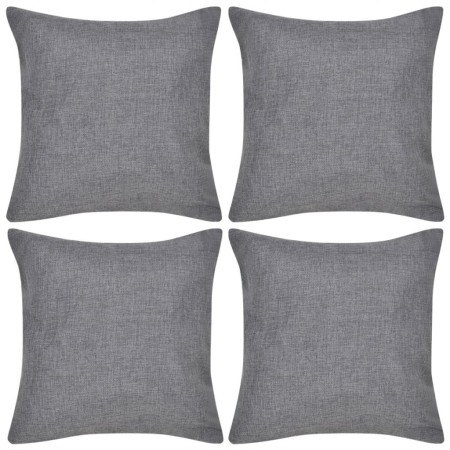 4 fundas color antracita para cojines de imitación de lino, 40 x 40 cm de , Cojines - Ref: Foro24-130946, Precio: 24,04 €, De...
