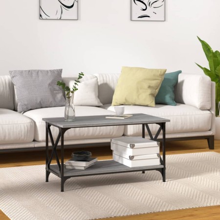 Mesa de centro madera y hierro gris Sonoma 80x45x45 cm by , Coffee table - Ref: Foro24-823325, Price: 42,00 €, Discount: %