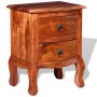 Mesita de noche con cajones madera maciza de acacia | Foro24.es | Tu tienda online para hogar, jardín y más Foro24.es