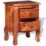 Mesita de noche con cajones madera maciza de acacia | Foro24.es | Tu tienda online para hogar, jardín y más Foro24.es