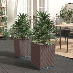 Jardineras 2 unidades polipropileno marrón 30x30x37 cm von , Töpfe und Pflanzgefäße - Ref: Foro24-364184, Preis: 49,10 €, Rab...