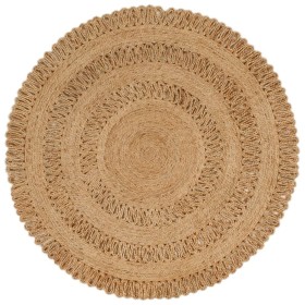 Alfombra de área trenzada a mano redonda yute 120 cm de , Alfombras - Ref: Foro24-344950, Precio: 60,83 €, Descuento: -5%%