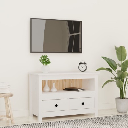 Mueble para TV de madera maciza de pino blanco 79x35x52 cm von , TV-Möbel - Ref: Foro24-821498, Preis: 97,89 €, Rabatt: %