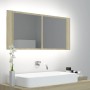 Armario espejo de baño LED acrílico roble Sonoma 100x12x45 cm von , Badezimmerwaschtische - Ref: Foro24-804983, Preis: 60,05 ...