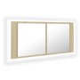 Armario espejo de baño LED acrílico roble Sonoma 100x12x45 cm von , Badezimmerwaschtische - Ref: Foro24-804983, Preis: 60,05 ...