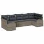 Conjunto de sofá de jardín 7 pcs Gris Poliratán