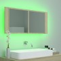 Armario espejo de baño LED acrílico roble Sonoma 100x12x45 cm von , Badezimmerwaschtische - Ref: Foro24-804983, Preis: 60,05 ...