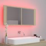 Armario espejo de baño LED acrílico roble Sonoma 100x12x45 cm von , Badezimmerwaschtische - Ref: Foro24-804983, Preis: 60,05 ...